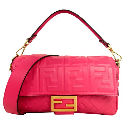 large pink and beige fendi bag|pink fendi baguette.